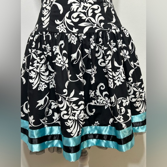 Jessica McClintock Gunne Sax Y2K Strapless Floral Damask Homecoming Dress - Picture 3 of 12